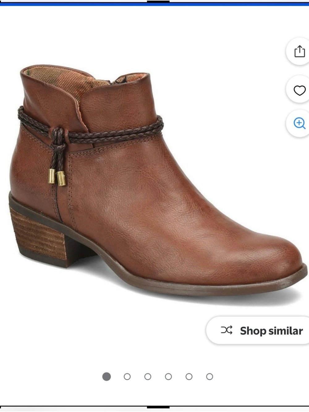 B.O.C. Brown Lindsay Braided Tassel Ankle Booties NEW